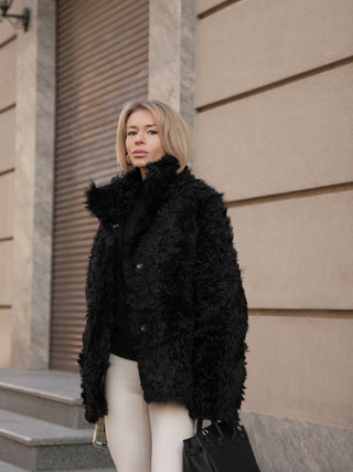 Genuine Tigrado Curly Shearling Coat