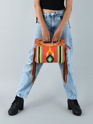 Western Leather Clutch Tooling Purse - Glamourous Grace