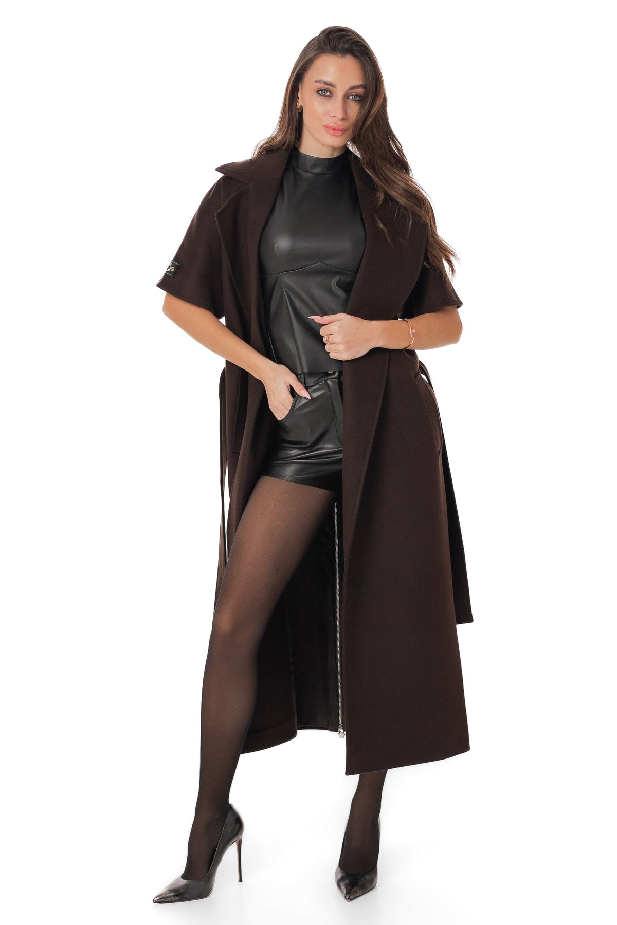 Elan Structured Short-Sleeve Coat