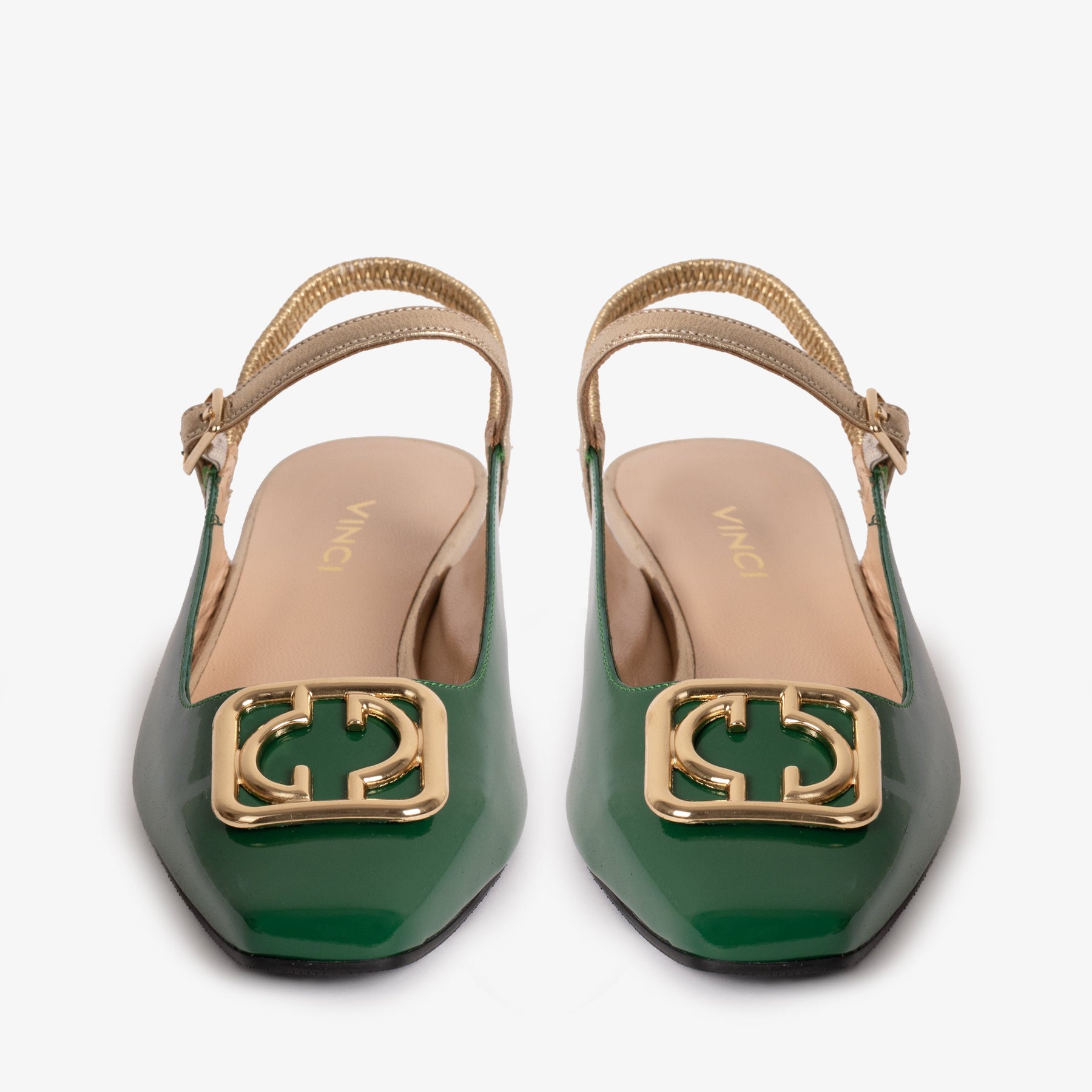 The Rosalinda Green Patent Leather Women Flat Slingback Sandal - Glamourous Grace