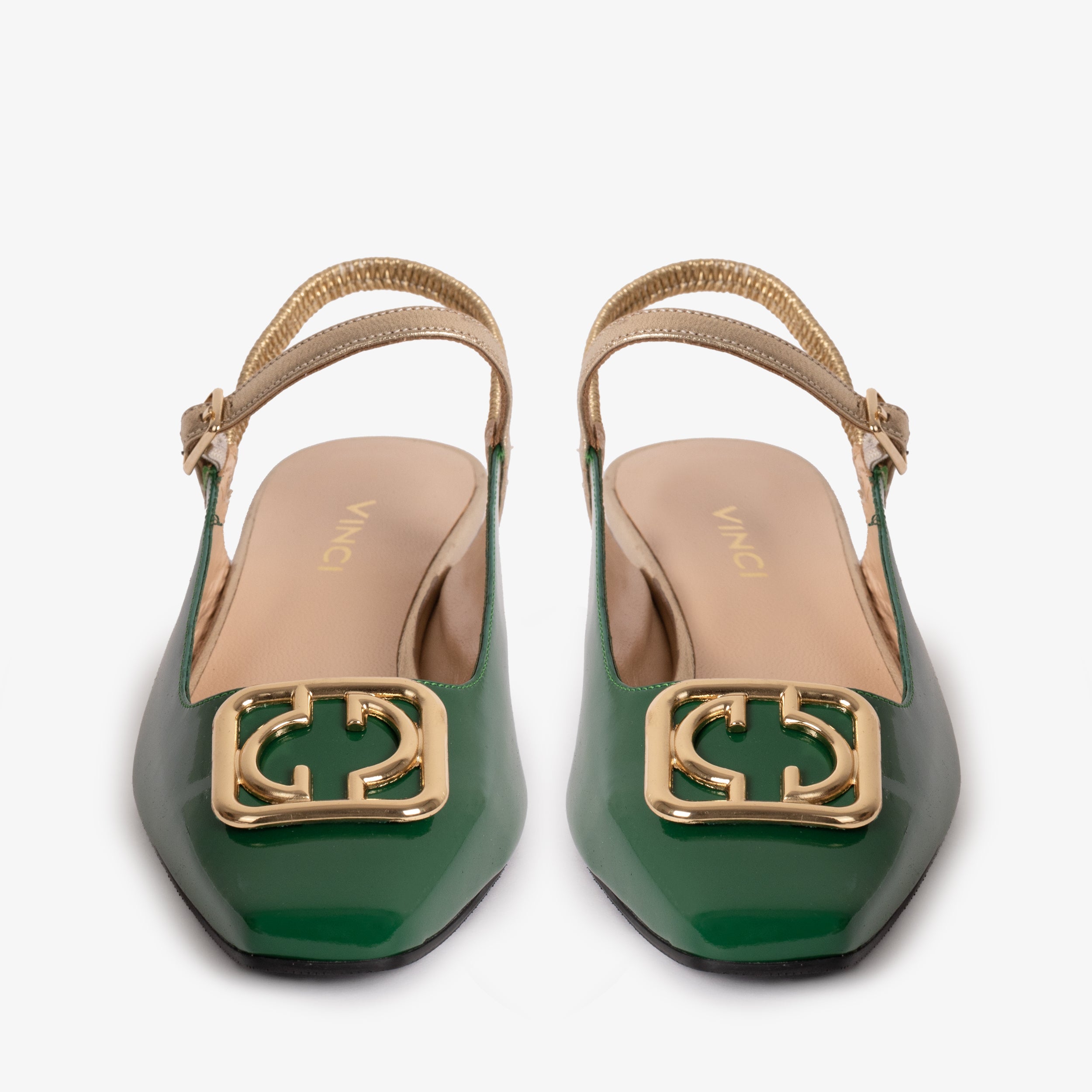 The Rosalinda Green Patent Leather Women Flat Slingback Sandal - Glamourous Grace