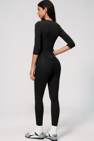 The Natalia Half-Sleeve Top Leggings 2-Piece Set