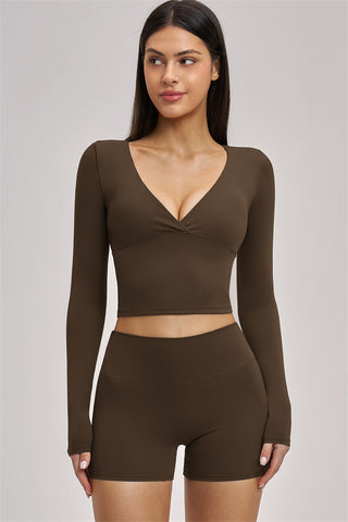 The Swoon Long Sleeve Crop top Shorts 2-Piece Set