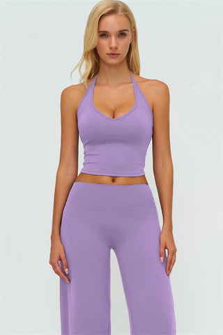 The Twirl Halter Tank Top New Straight Leg Pants 2-Piece Set