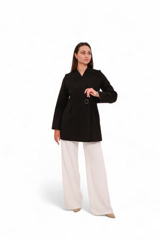 Opera Cashmere Blend Overcoat in Black