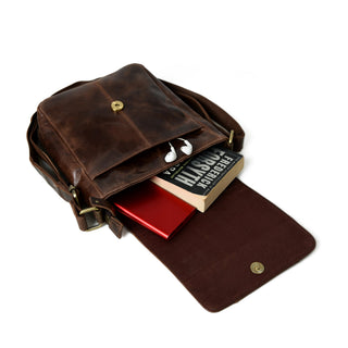 Brown Leather Crossbody Bag - Glamourous Grace