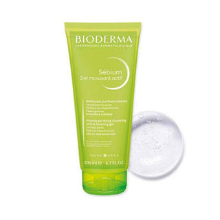 Bioderma Sebium Foaming Gel Active: Oil Control & Acne Defense - Gentle, Hypoallergenic Face Wash for Oily & Acne-Prone Skin (6.76 fl oz) - Glamourous Grace