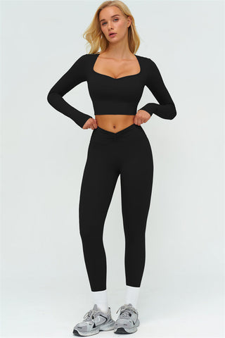 The Lushness Long Sleeve Crop top Leggings 2-Piece Set