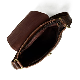 Brown Leather Crossbody Bag - Glamourous Grace