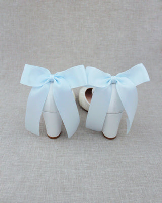 Rock Glitter Block Heel with Back Satin Bow