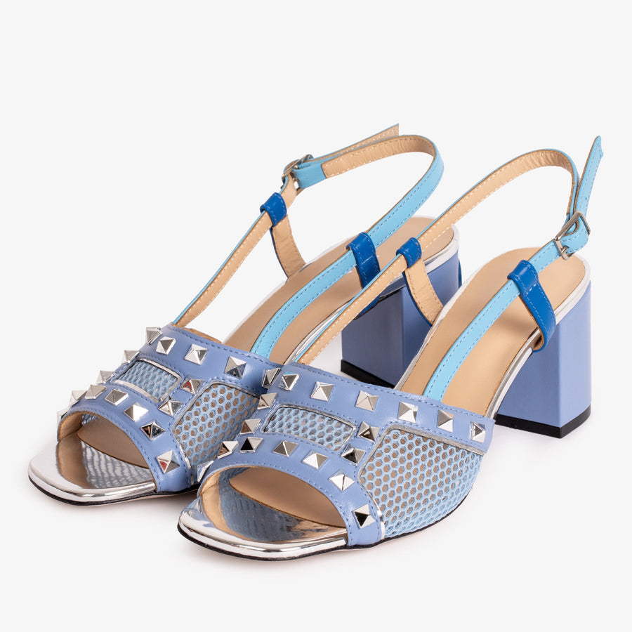The Linea Blue Leather Women Slingback Sandal - Glamourous Grace