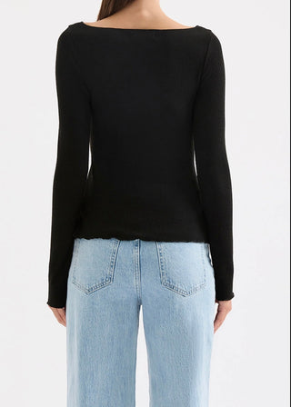 Cora Long Sleeve Top | Black