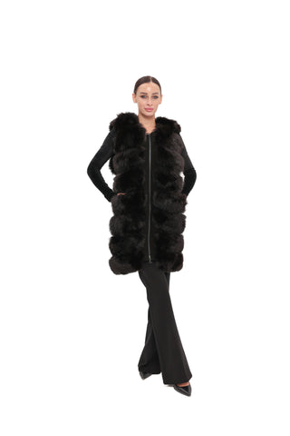 Genuine Polar Fox Fur Vest 90 cm