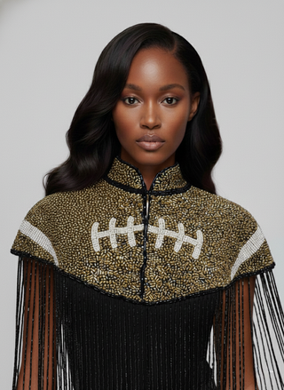 Bronze Touchdown Cape - Glamourous Grace