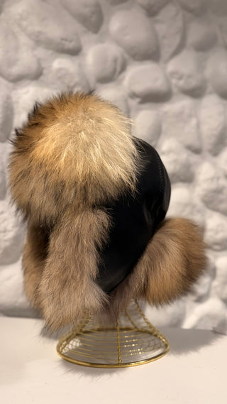 Genuine Raccoon Leather Hat Unisex