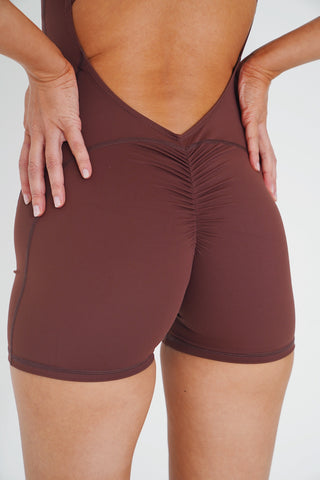 I am Limitless Zipper Bodysuit in Chocolate