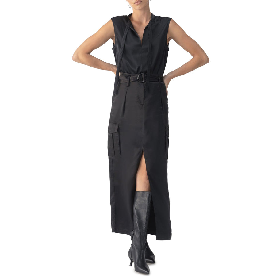 Sanctuary Tie Neck Satin Shell - Glamourous Grace