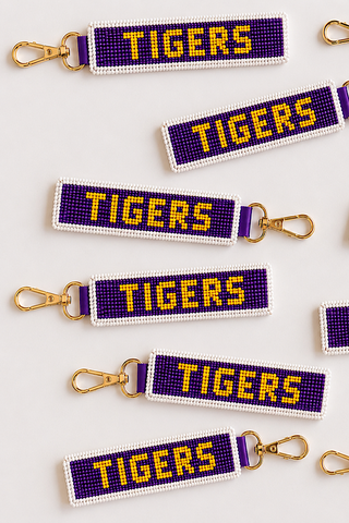 SC - ETA 8/24-9/7 TIGERS Beaded Keychain - Glamourous Grace