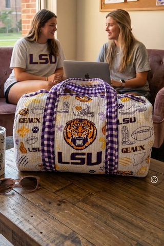SC - ETA 8/24-9/7 LSU Duffel Bag© - Glamourous Grace