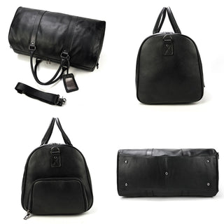 Handmade Full Grain Leather Carry-on Bag, Vintage Men's Travel Duffle & Gym Bag