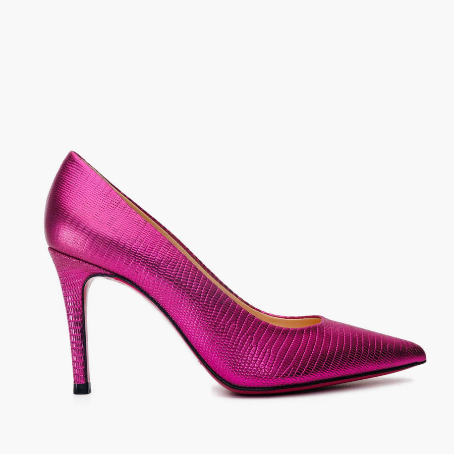 The Maple Fuchsia Leather Pump Fuchsia Sole Women Shoe - Glamourous Grace
