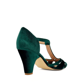 Sergi Velvet T-Strap Heels - Glamourous Grace