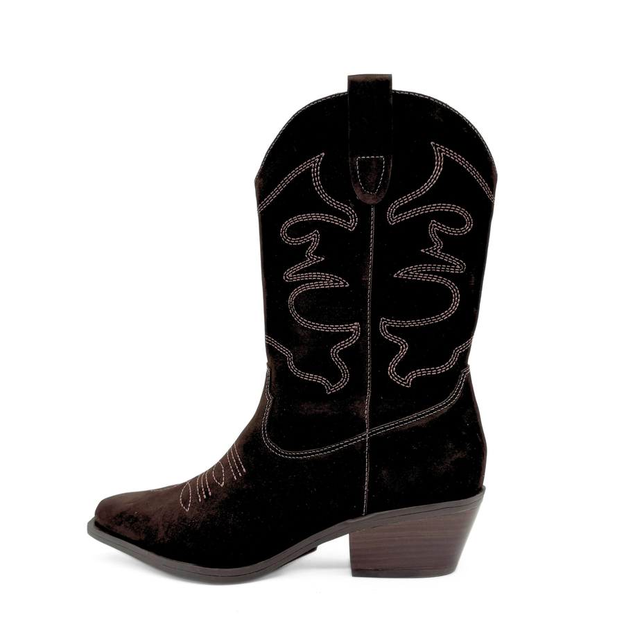 Racketeer Suede Cowboy Boots - Glamourous Grace