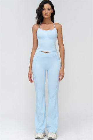 The BoldFit Crop Top Flared Leggings 2-Piece Set