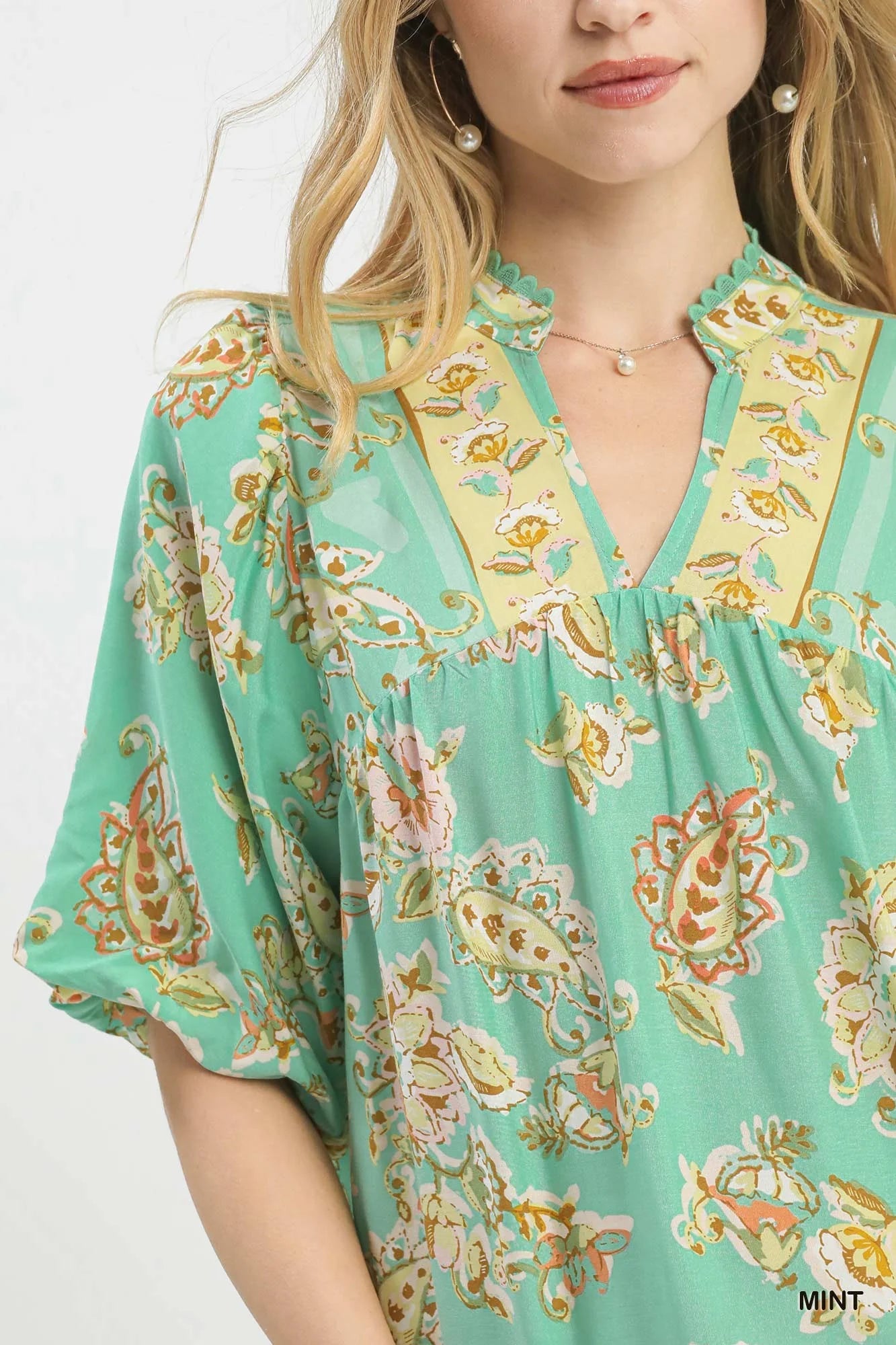 Umgee Apricot Floral Boho Blouse - Glamourous Grace