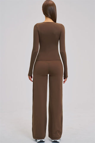The Dynamic Long Sleeve T-shirt Straight Leg Pants 2-Piece Set