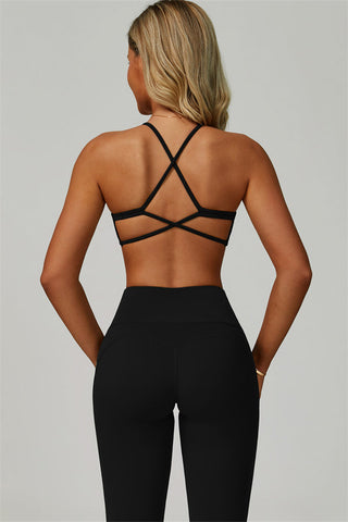 The Bold Cross Back Sports Bra Flared Leggings 2-Piece Set