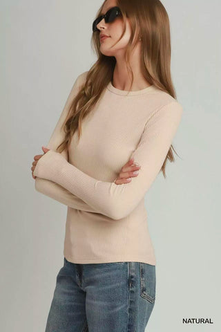 Umgee Brushed Rib Long Sleeve Top - Glamourous Grace