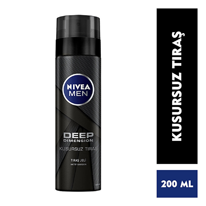 NIVEA Men Deep Dimension Shaving Gel 200ml - With Active Charcoal - Glamourous Grace