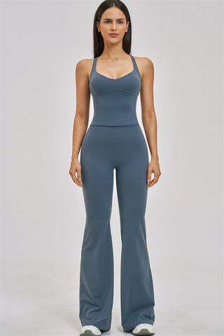 The Zenith Crop Top Flared Leggings 2-Piece Set