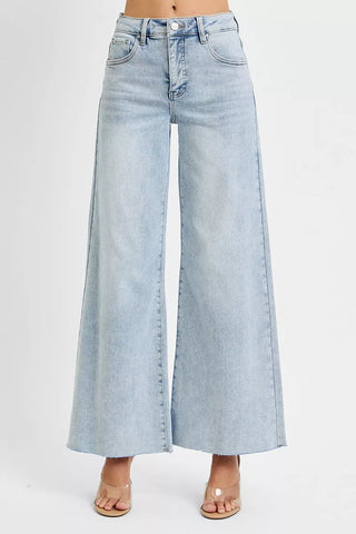 RISEN High Rise Ankle Wide Palazzo Jeans