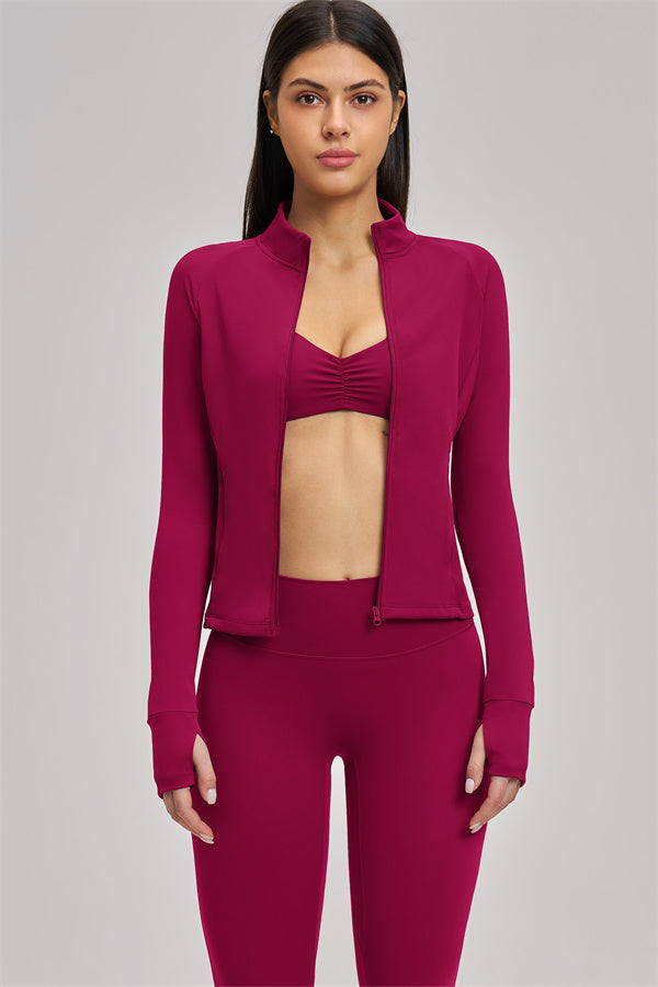 The Swoon Jacket Sports Bra Leggings 3-Piece Set - Glamourous Grace