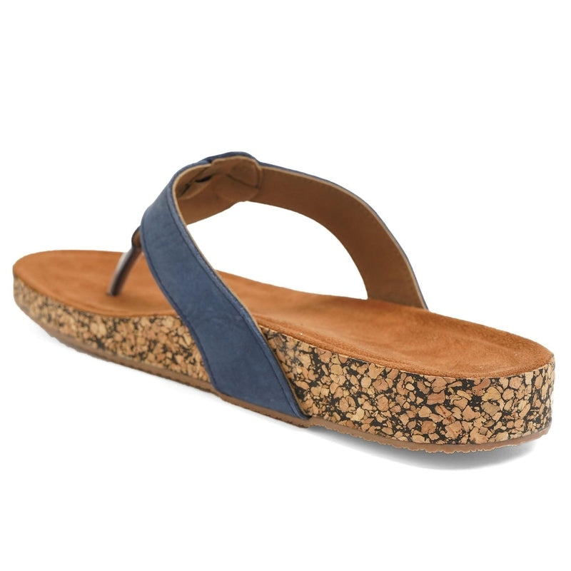 Delia - Blue Cork Sandals - Glamourous Grace