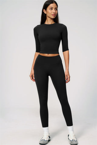 The Natalia Half-Sleeve Top Leggings 2-Piece Set