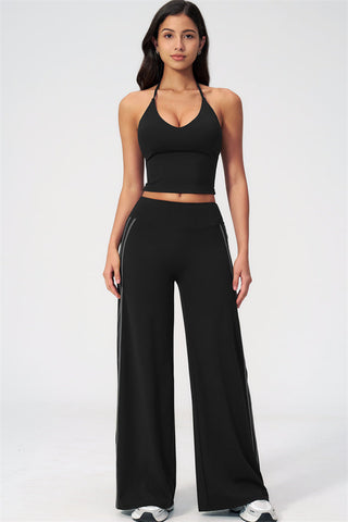 The Evoke Crop Top Straight Leg Pants 2-Piece Set