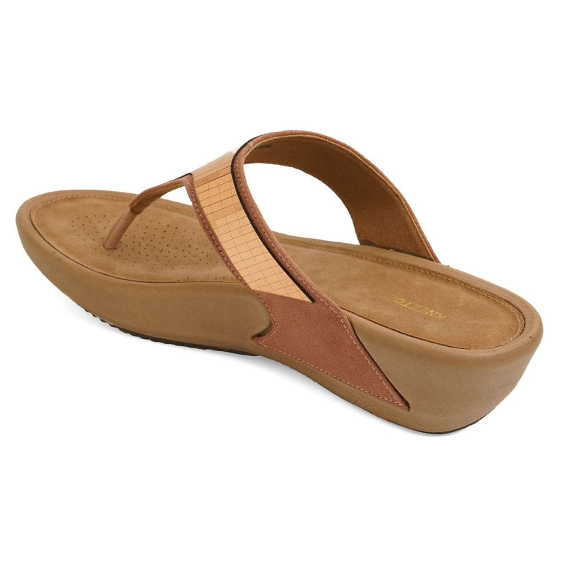 Paloma- Brown Thong Slip-Ons - Glamourous Grace