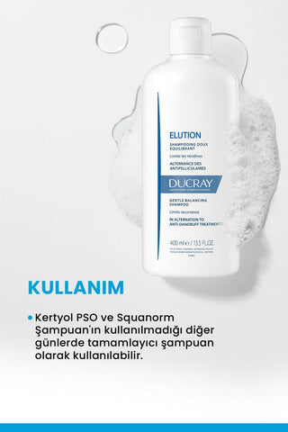 Ducray Elution Gentle Balancing Shampoo 400 ML - Gentle, Balancing, and Soothing for Sensitive Scalps