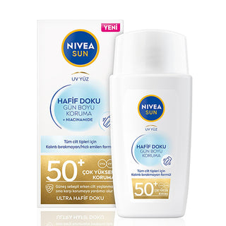 Nivea Sun SPF50 Face Cream: Lightweight, Non-Greasy Anti-Aging Sunscreen for Daily Use & Oily Skin - Broad Spectrum Sun Protection - Glamourous Grace