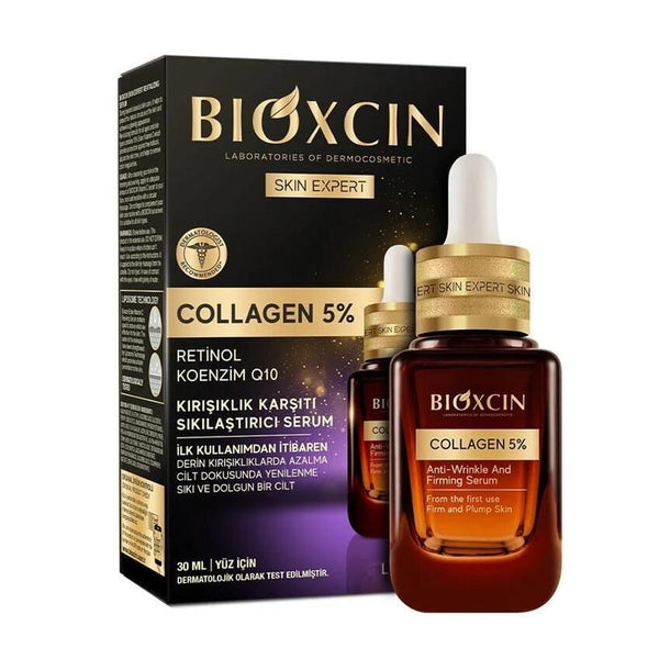 Bioxcin Skin Expert Collagen 5% Anti-Wrinkle Serum - Improves Elasticity & Firmness, Reduces Fine Lines & Wrinkles - Glamourous Grace