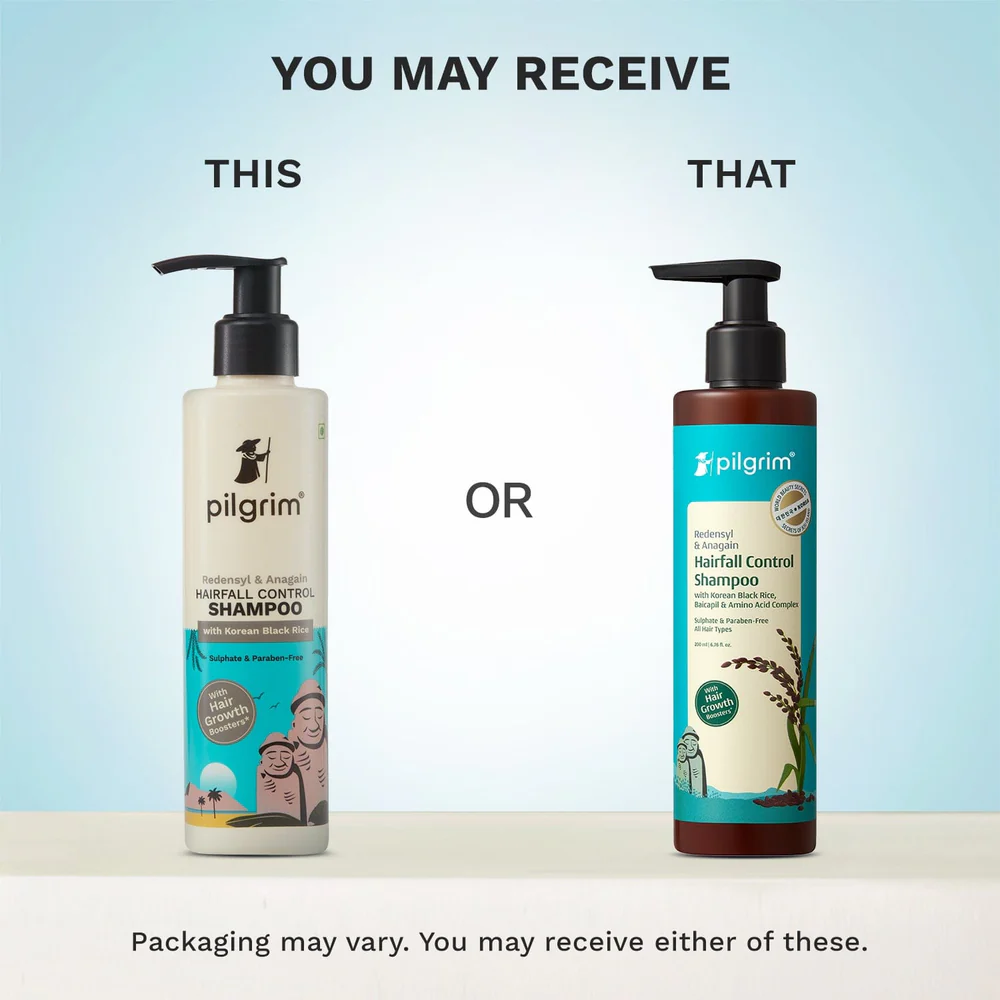 Pilgrim Redensyl & Anagain Hairfall Control Shampoo with Korean Black Rice