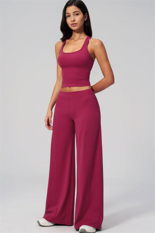 The Revive Crop Top Straight Leg Pants 2-Piece Set