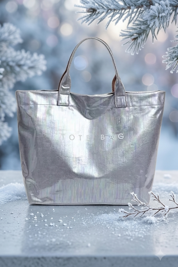 SC - ETA 9/8-9/22 Silver Iridescent Vinyl TOTE BAG - Glamourous Grace