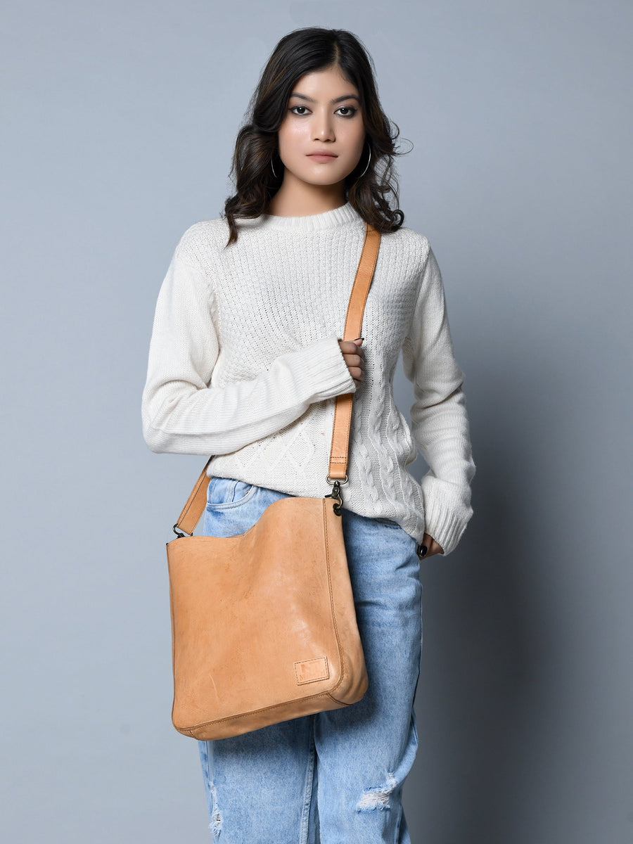 Serenity Everyday Crossbody Sling, Tan - Glamourous Grace
