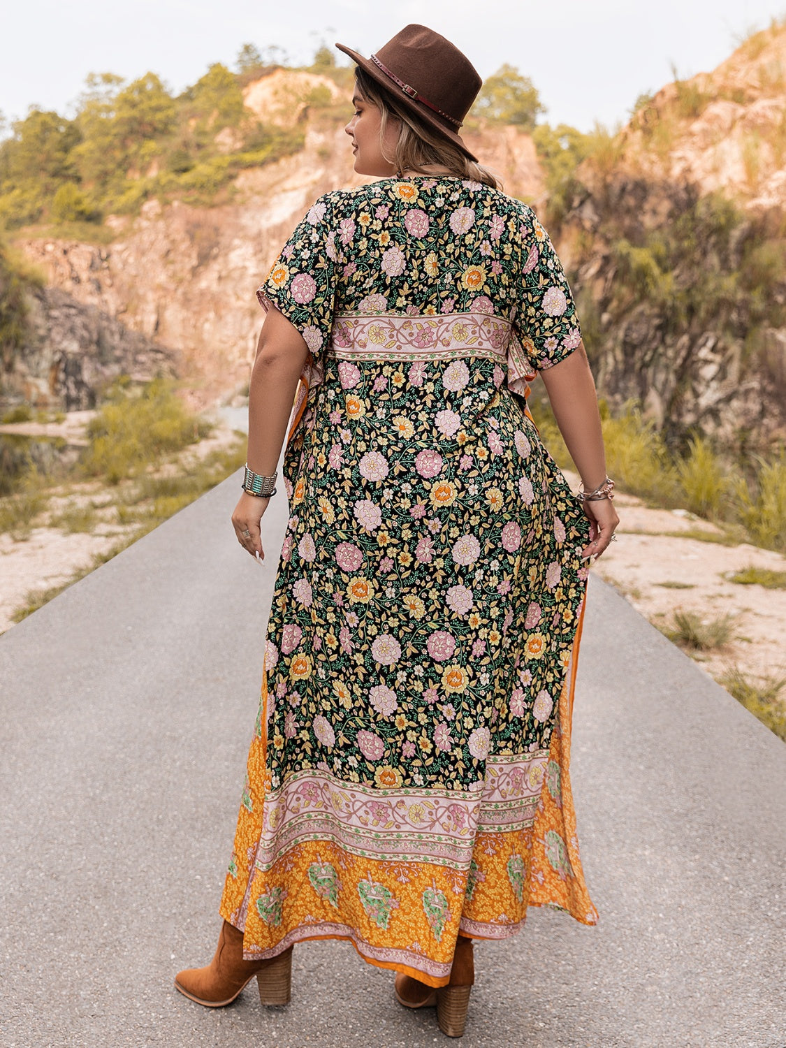 Plus Size Tie Neck Maxi Dress - Glamourous Grace