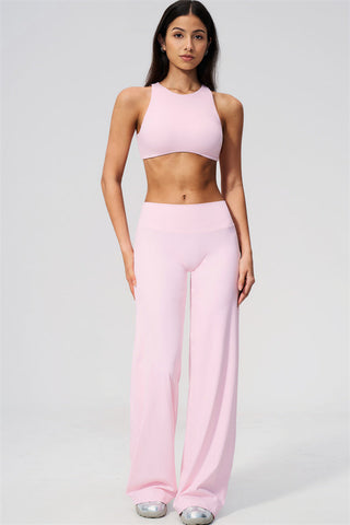 The Twirl Open Back Sports Bra Straight Leg Pants 2-Piece Set