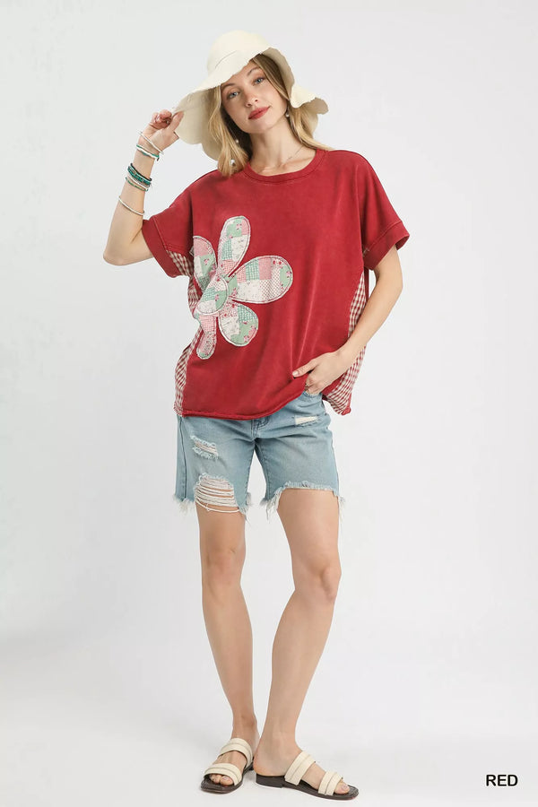 Umgee Mineral Wash French Terry Top - Glamourous Grace